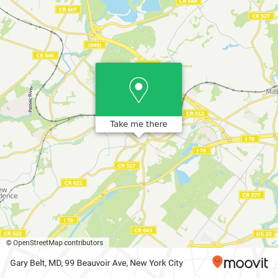 Gary Belt, MD, 99 Beauvoir Ave map