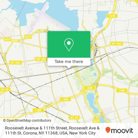 Roosevelt Avenue & 111th Street, Roosevelt Ave & 111th St, Corona, NY 11368, USA map