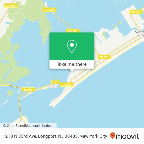Mapa de 218 N 33rd Ave, Longport, NJ 08403
