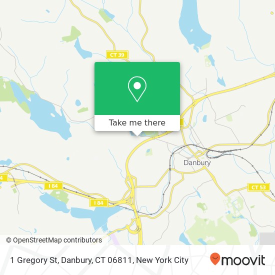 Mapa de 1 Gregory St, Danbury, CT 06811