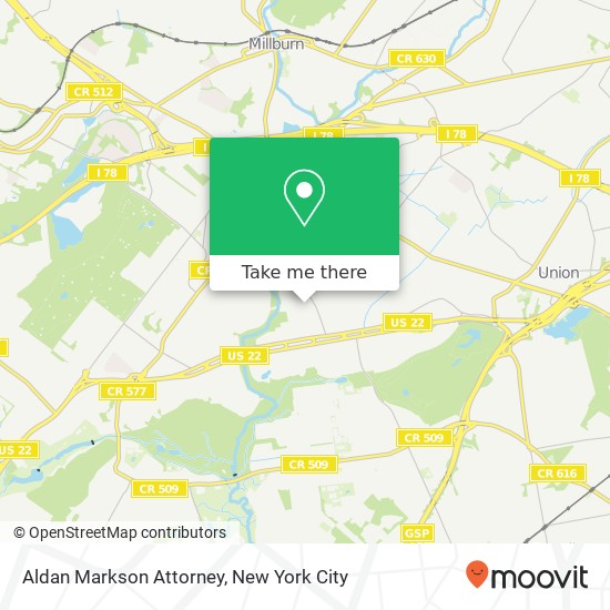 Aldan Markson Attorney, 1110 Springfield Rd map