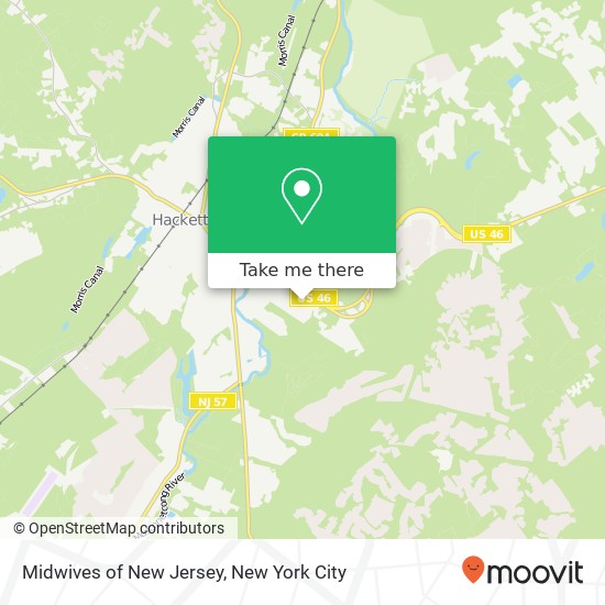 Mapa de Midwives of New Jersey, 57 US-46