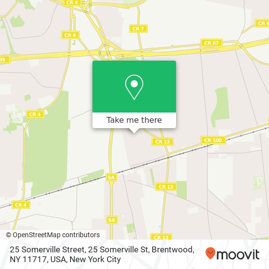 Mapa de 25 Somerville Street, 25 Somerville St, Brentwood, NY 11717, USA