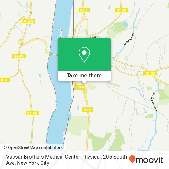 Vassar Brothers Medical Center Physical, 205 South Ave map