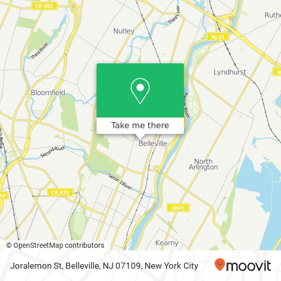 Mapa de Joralemon St, Belleville, NJ 07109
