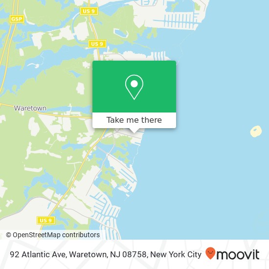 Mapa de 92 Atlantic Ave, Waretown, NJ 08758