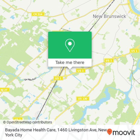 Mapa de Bayada Home Health Care, 1460 Livingston Ave