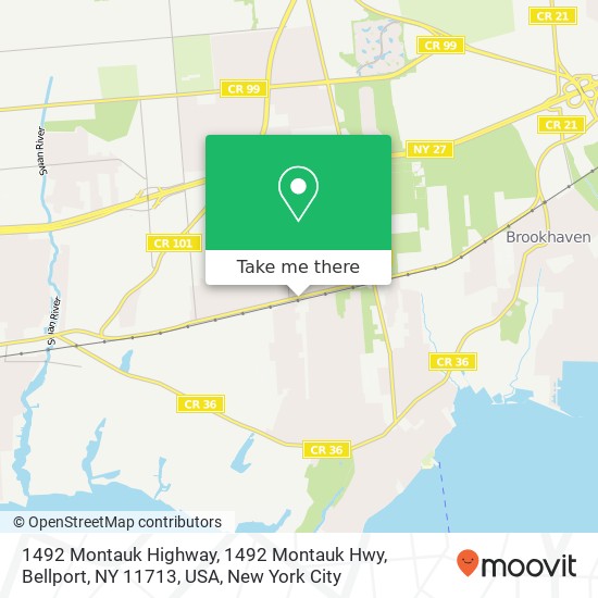 Mapa de 1492 Montauk Highway, 1492 Montauk Hwy, Bellport, NY 11713, USA