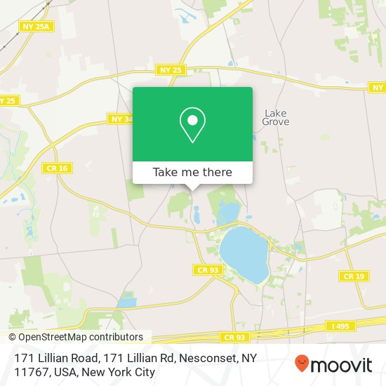 Mapa de 171 Lillian Road, 171 Lillian Rd, Nesconset, NY 11767, USA