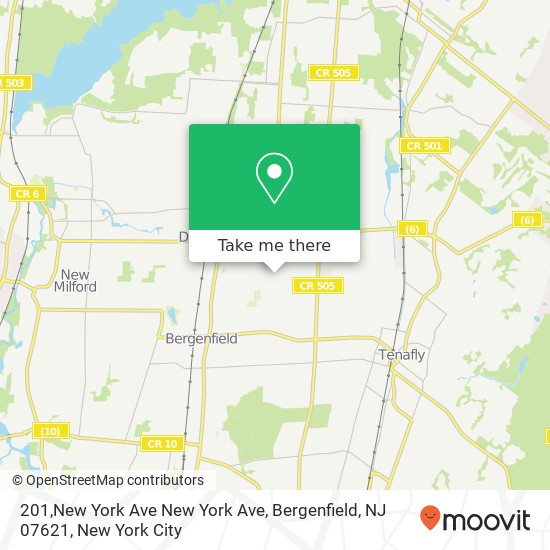 Mapa de 201,New York Ave New York Ave, Bergenfield, NJ 07621