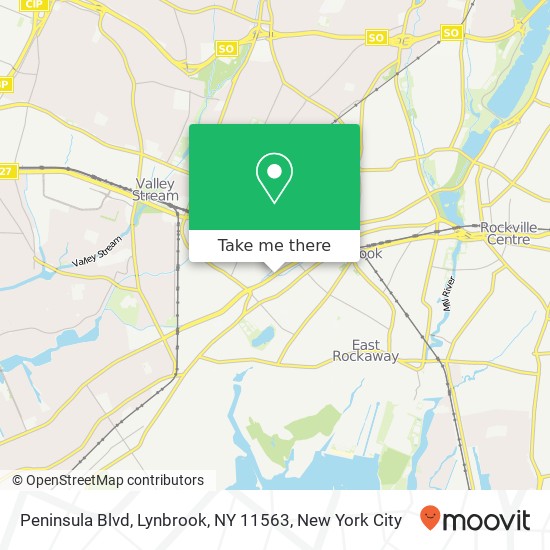Mapa de Peninsula Blvd, Lynbrook, NY 11563