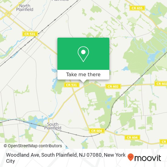 Mapa de Woodland Ave, South Plainfield, NJ 07080