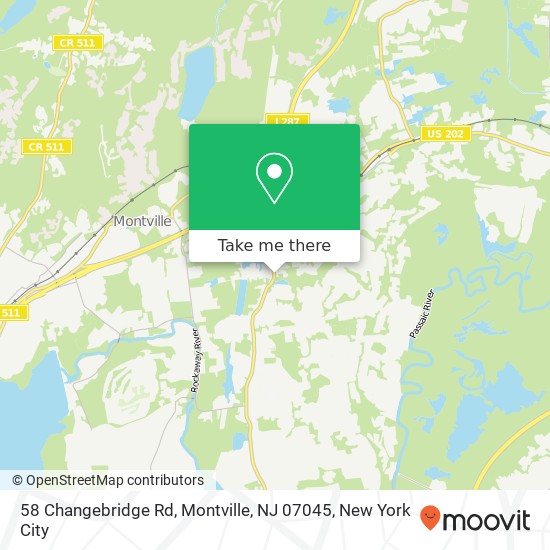 Mapa de 58 Changebridge Rd, Montville, NJ 07045