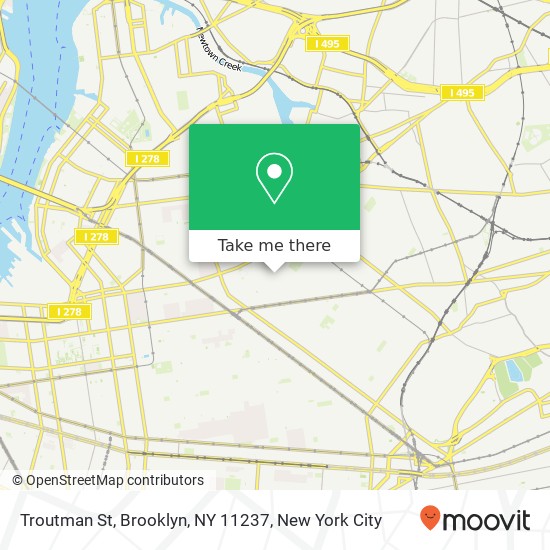 Mapa de Troutman St, Brooklyn, NY 11237