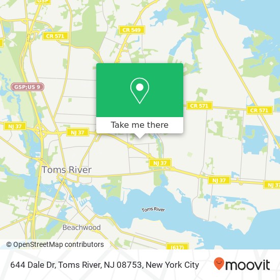 644 Dale Dr, Toms River, NJ 08753 map