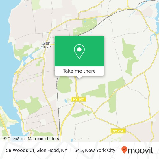 Mapa de 58 Woods Ct, Glen Head, NY 11545