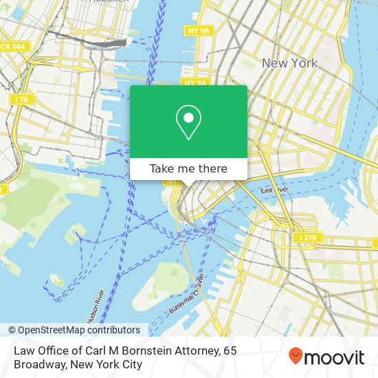Mapa de Law Office of Carl M Bornstein Attorney, 65 Broadway