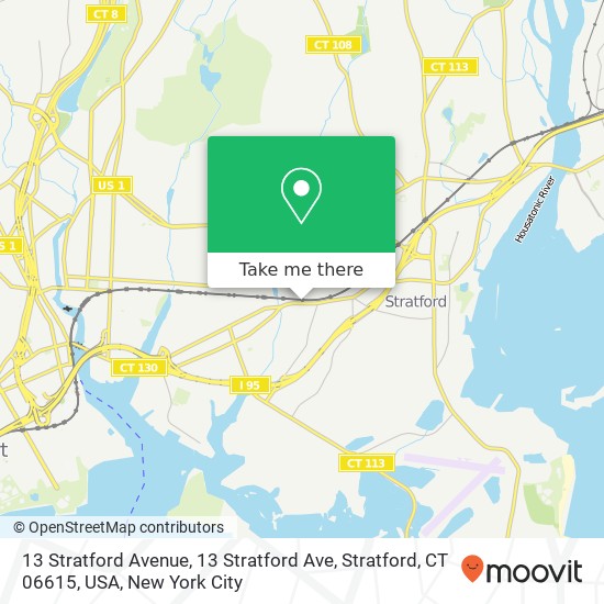 Mapa de 13 Stratford Avenue, 13 Stratford Ave, Stratford, CT 06615, USA