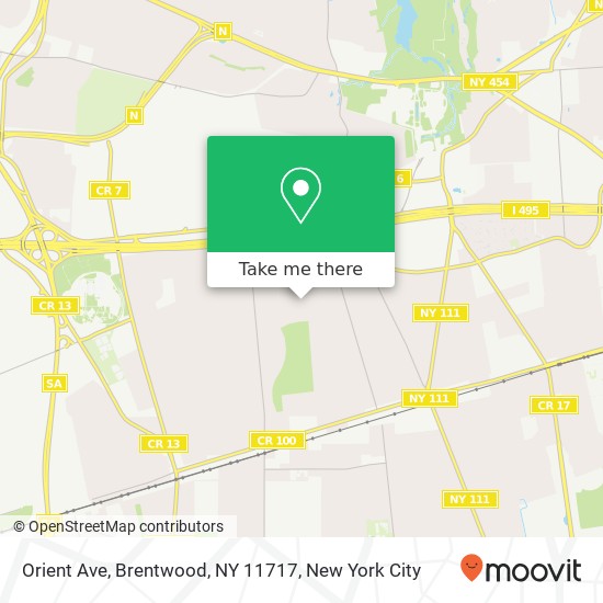 Mapa de Orient Ave, Brentwood, NY 11717