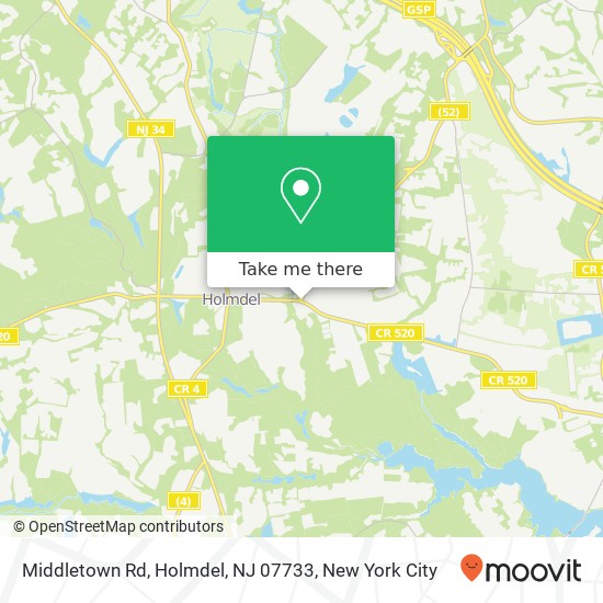 Mapa de Middletown Rd, Holmdel, NJ 07733
