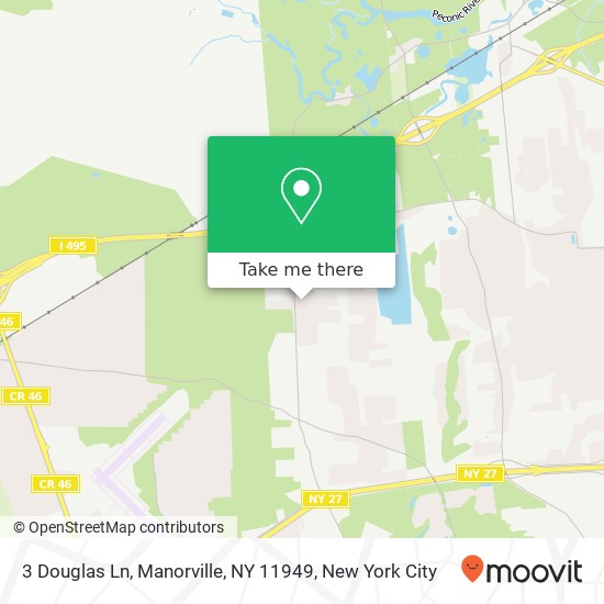 Mapa de 3 Douglas Ln, Manorville, NY 11949