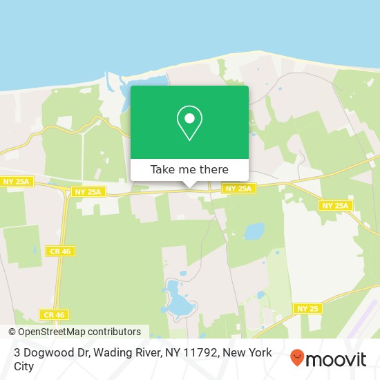 Mapa de 3 Dogwood Dr, Wading River, NY 11792
