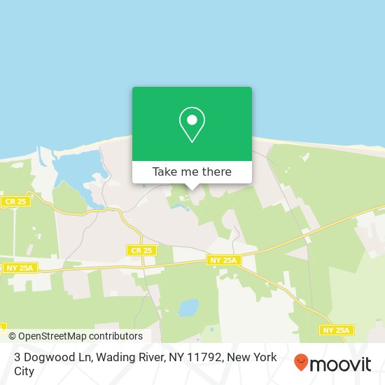 Mapa de 3 Dogwood Ln, Wading River, NY 11792