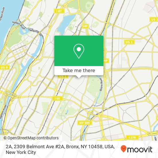 2A, 2309 Belmont Ave #2A, Bronx, NY 10458, USA map
