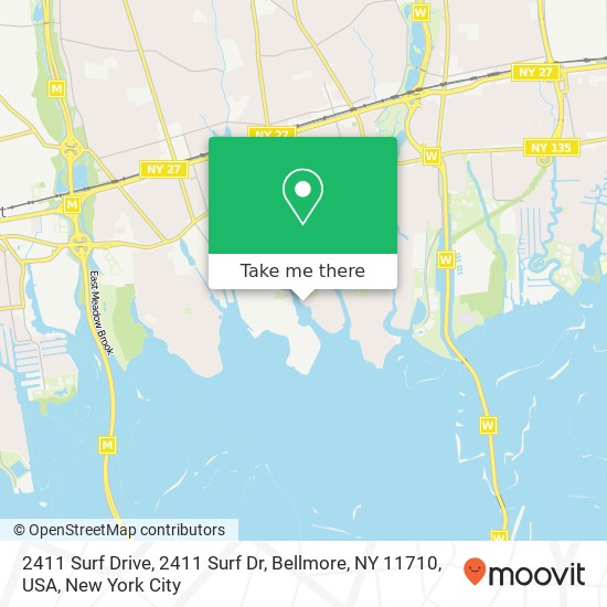 2411 Surf Drive, 2411 Surf Dr, Bellmore, NY 11710, USA map