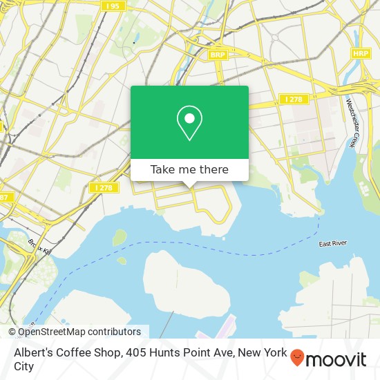 Albert's Coffee Shop, 405 Hunts Point Ave map