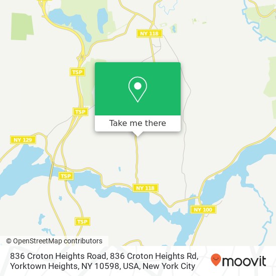 836 Croton Heights Road, 836 Croton Heights Rd, Yorktown Heights, NY 10598, USA map