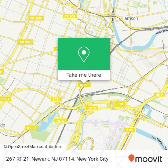 Mapa de 267 RT-21, Newark, NJ 07114