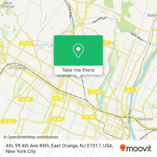 Mapa de 4th, 99 4th Ave #4th, East Orange, NJ 07017, USA