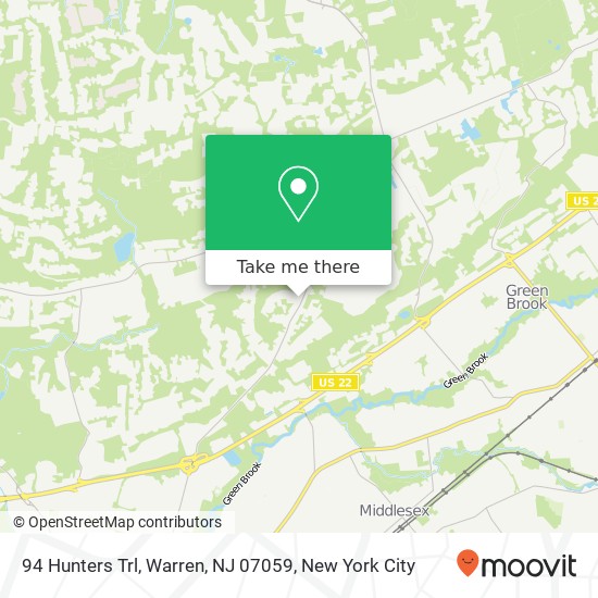 94 Hunters Trl, Warren, NJ 07059 map