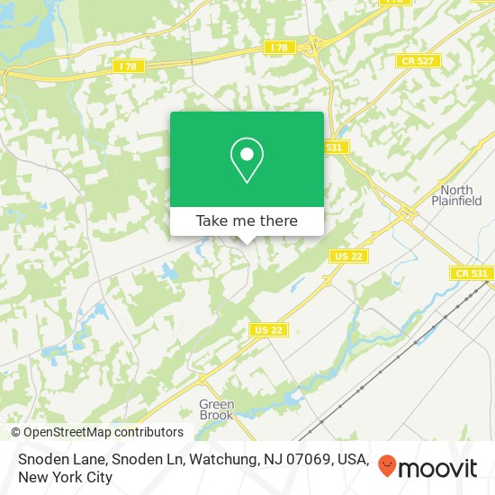 Snoden Lane, Snoden Ln, Watchung, NJ 07069, USA map