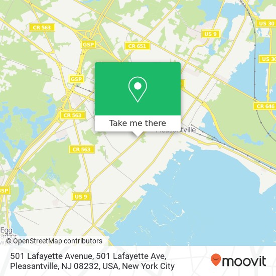 Mapa de 501 Lafayette Avenue, 501 Lafayette Ave, Pleasantville, NJ 08232, USA
