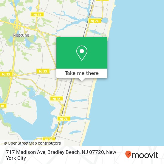 Mapa de 717 Madison Ave, Bradley Beach, NJ 07720