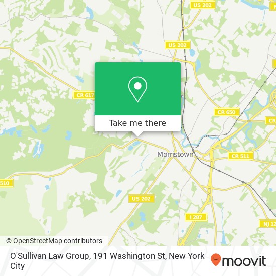 Mapa de O'Sullivan Law Group, 191 Washington St