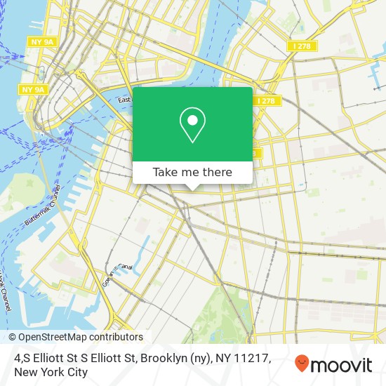 Mapa de 4,S Elliott St S Elliott St, Brooklyn (ny), NY 11217