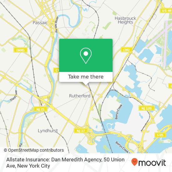 Mapa de Allstate Insurance: Dan Meredith Agency, 50 Union Ave