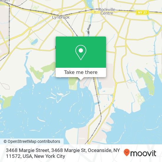 Mapa de 3468 Margie Street, 3468 Margie St, Oceanside, NY 11572, USA