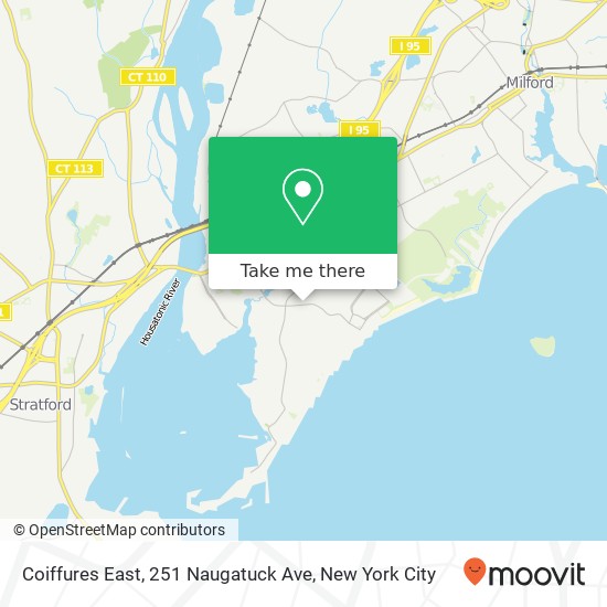 Mapa de Coiffures East, 251 Naugatuck Ave