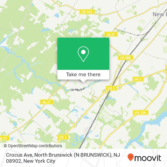 Mapa de Crocus Ave, North Brunswick (N BRUNSWICK), NJ 08902
