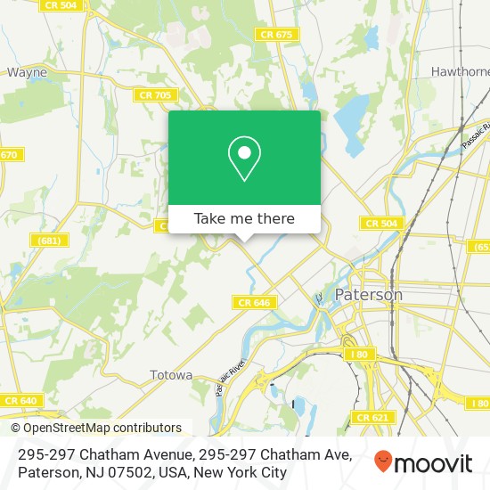 295-297 Chatham Avenue, 295-297 Chatham Ave, Paterson, NJ 07502, USA map