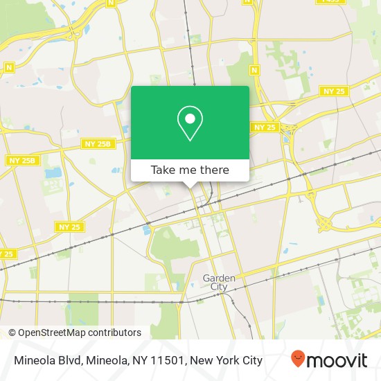Mineola Blvd, Mineola, NY 11501 map