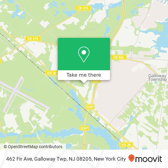Mapa de 462 Fir Ave, Galloway Twp, NJ 08205