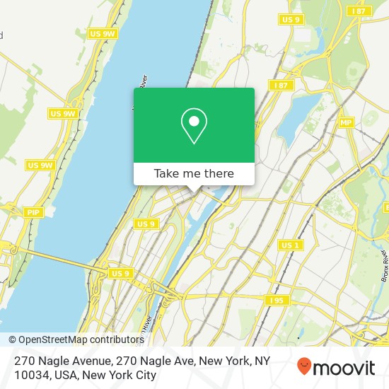 Mapa de 270 Nagle Avenue, 270 Nagle Ave, New York, NY 10034, USA