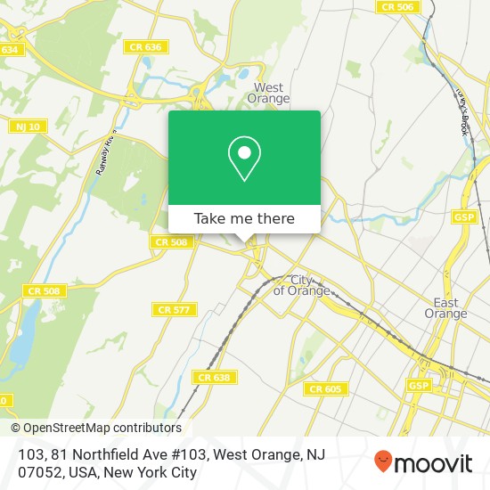 Mapa de 103, 81 Northfield Ave #103, West Orange, NJ 07052, USA