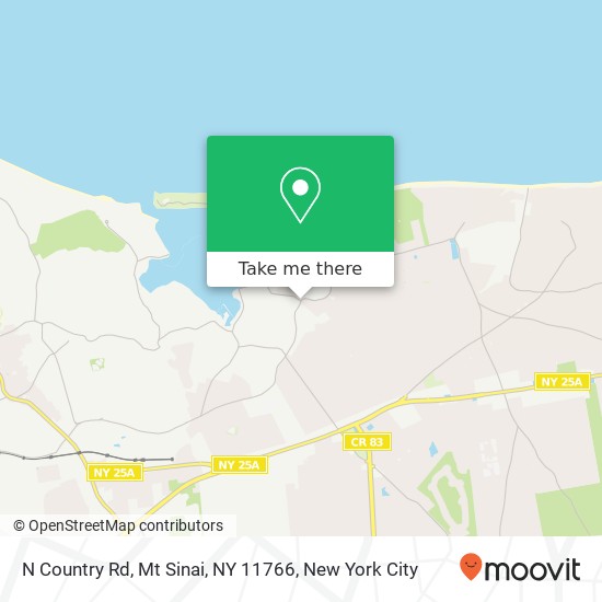 Mapa de N Country Rd, Mt Sinai, NY 11766