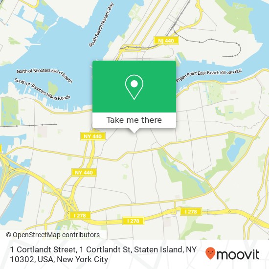 Mapa de 1 Cortlandt Street, 1 Cortlandt St, Staten Island, NY 10302, USA